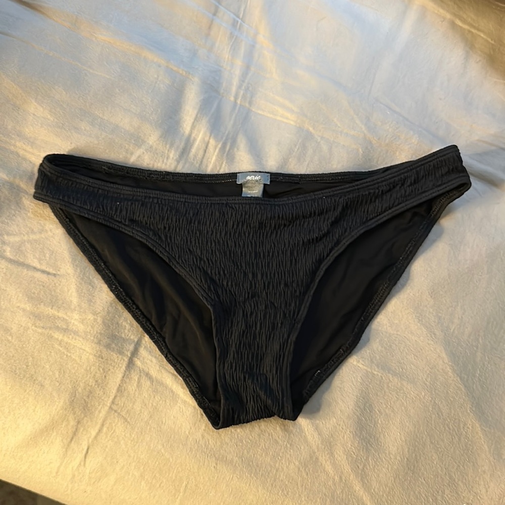 Black ribbed bathing suit bottoms from aerie